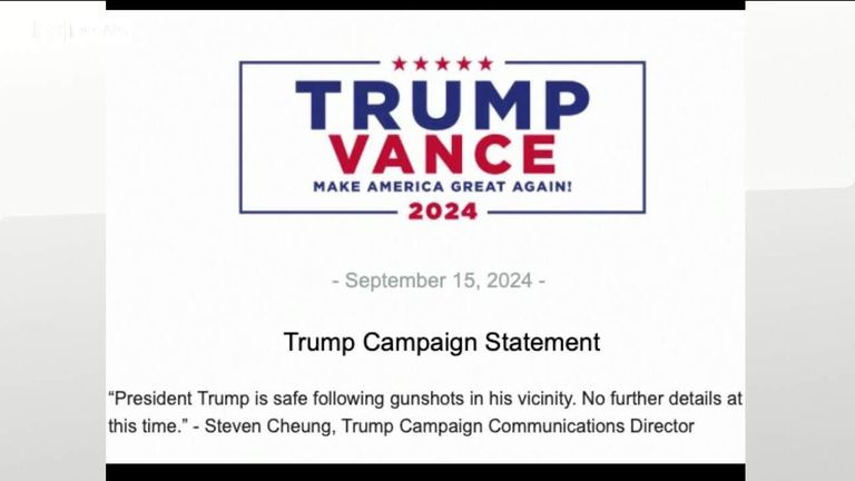 Donald Trump is safe after "gunshots in his vicinity", according to his campaign team.  