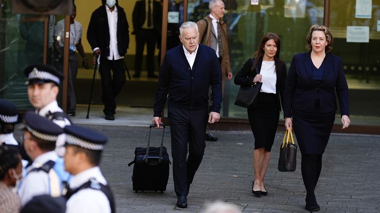 Huw Edwards leaves Westminster Magistrates' Court.  Pic: PA