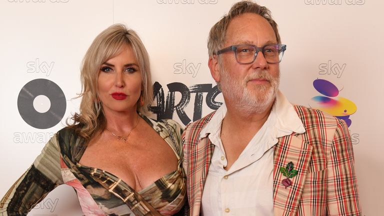 (R-L) Jim Moir, aka Vic Reeves, and his wife Nancy Sorrell at the Sky Arts Awards. Pic: Sky Arts